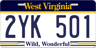 WV license plate 2YK501