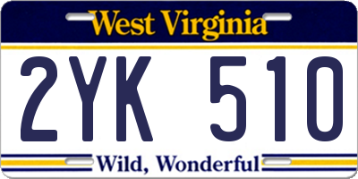 WV license plate 2YK510
