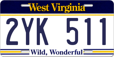 WV license plate 2YK511
