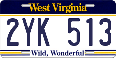 WV license plate 2YK513