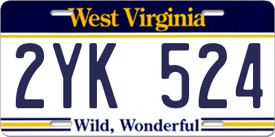 WV license plate 2YK524