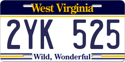 WV license plate 2YK525