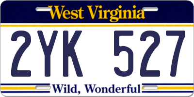 WV license plate 2YK527