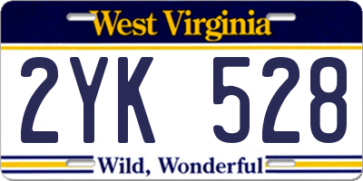 WV license plate 2YK528