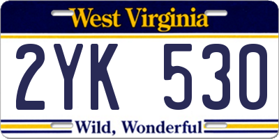 WV license plate 2YK530