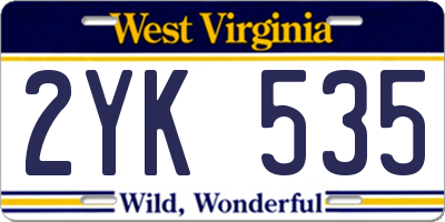 WV license plate 2YK535