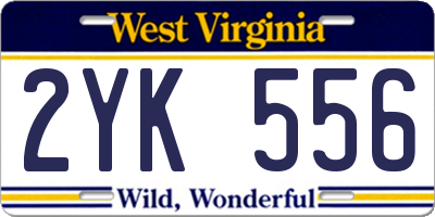 WV license plate 2YK556