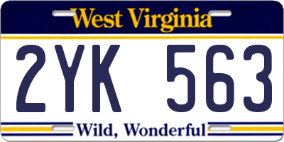 WV license plate 2YK563