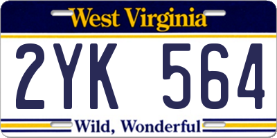 WV license plate 2YK564