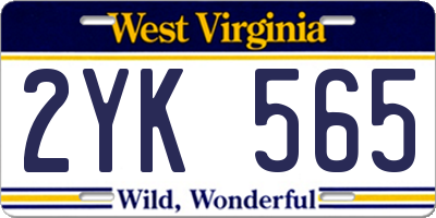 WV license plate 2YK565