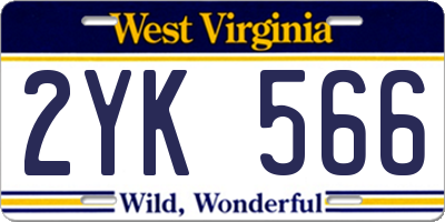 WV license plate 2YK566