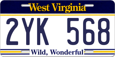 WV license plate 2YK568