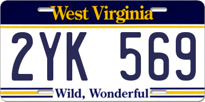 WV license plate 2YK569