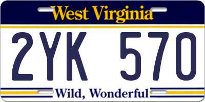 WV license plate 2YK570