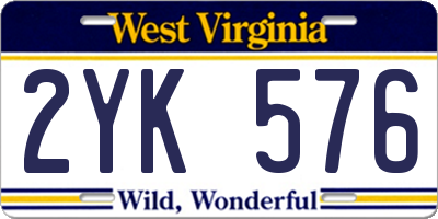 WV license plate 2YK576
