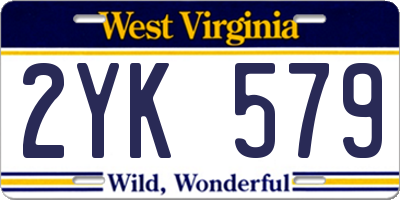 WV license plate 2YK579
