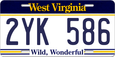 WV license plate 2YK586