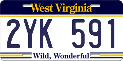 WV license plate 2YK591