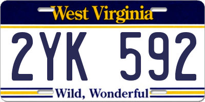 WV license plate 2YK592