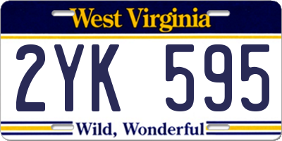 WV license plate 2YK595