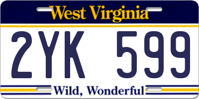 WV license plate 2YK599