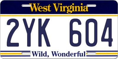 WV license plate 2YK604