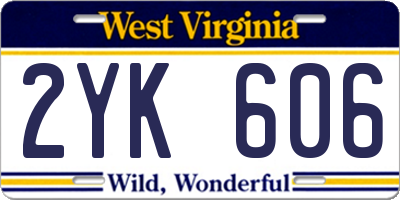 WV license plate 2YK606