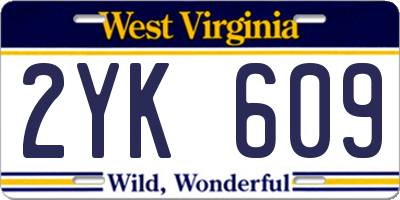 WV license plate 2YK609