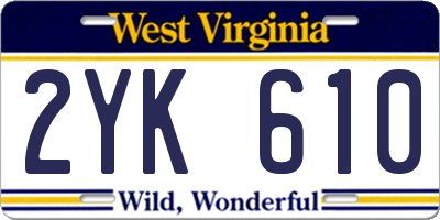 WV license plate 2YK610