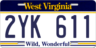 WV license plate 2YK611