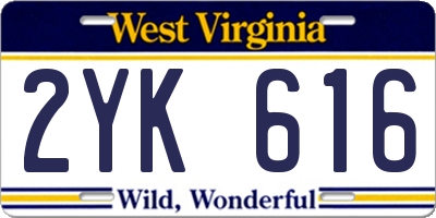 WV license plate 2YK616