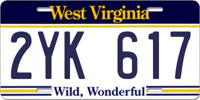 WV license plate 2YK617