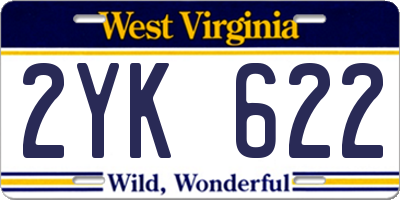 WV license plate 2YK622