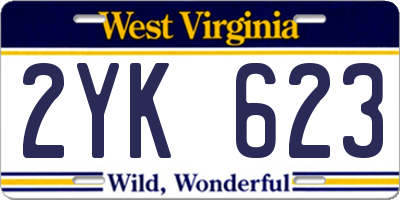 WV license plate 2YK623
