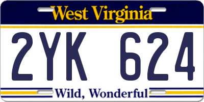 WV license plate 2YK624