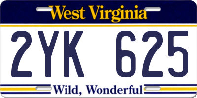WV license plate 2YK625