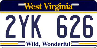 WV license plate 2YK626