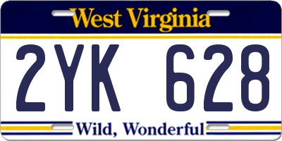 WV license plate 2YK628