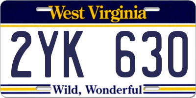 WV license plate 2YK630