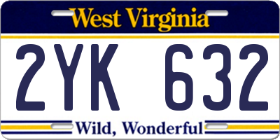 WV license plate 2YK632