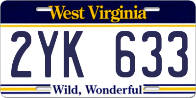 WV license plate 2YK633