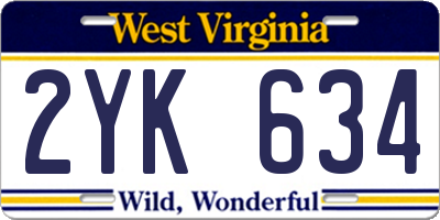WV license plate 2YK634