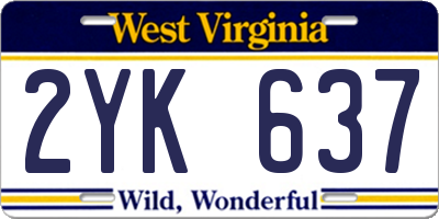 WV license plate 2YK637