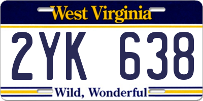 WV license plate 2YK638