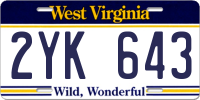 WV license plate 2YK643