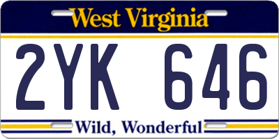 WV license plate 2YK646