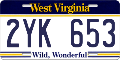 WV license plate 2YK653