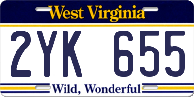 WV license plate 2YK655