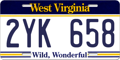 WV license plate 2YK658