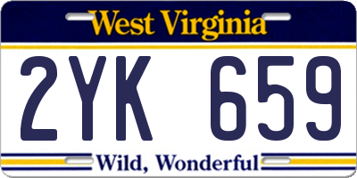 WV license plate 2YK659